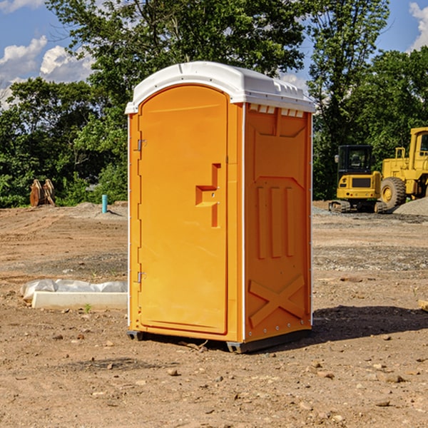 how often are the portable restrooms cleaned and serviced during a rental period in Harney County OR